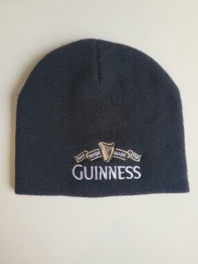 Guinness Knit Beanie Hat Black Mens Winter Adult
